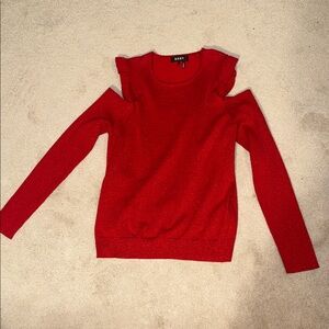DKNY Off-the-Shoulder Red Sweater